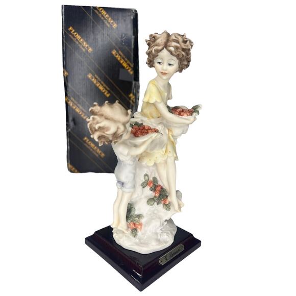 1986 Giuseppe Armani STRAWBERRY PARTY FIGURINE Sculpture Girl Boy Magic Memories - Picture 12 of 12